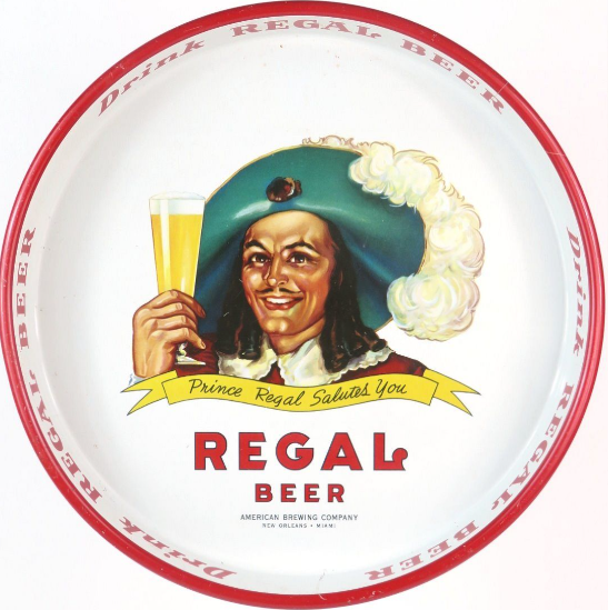 1953 Regal Beer 13 inch Serving Tray New Orleans Louisiana