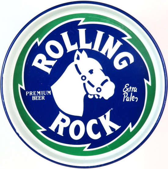 1987 Rolling Rock Beer 12 inch Serving Tray Latrobe Pennsylvania