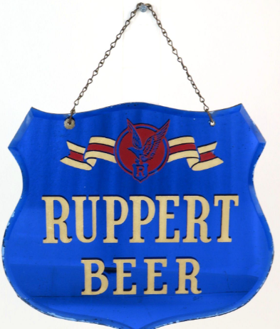 1940 Ruppert Beer Reverse On Glass Sign New York New York