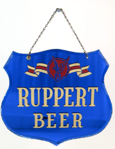 1940 Ruppert Beer Reverse On Glass Sign New York New York