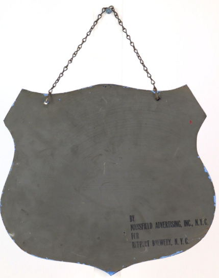 1940 Ruppert Beer Reverse On Glass Sign New York New York