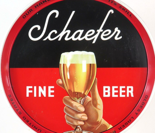 1939 Schaefer Fine Beer 12 inch “White Rim” Serving Tray Albany New York