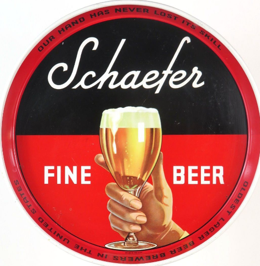 1939 Schaefer Fine Beer 12 inch “White Rim” Serving Tray Albany New York