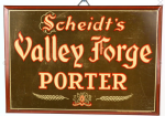 1934 Scheidt’s Valley Forge Porter TOC Tin Over Cardboard TOC Sign Philadelphia Pennsylvania