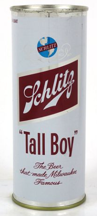 1960 Schlitz Beer “Tall Boy” 24oz Flat Top Can Milwaukee Wisconsin