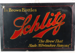 1920 Schlitz Brew Tin Over Cardboard TOC Sign Milwaukee Wisconsin