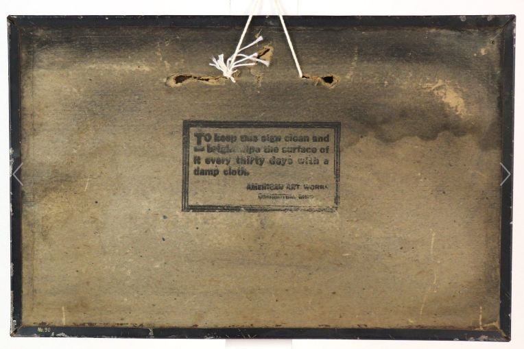 1920 Schlitz Brew Tin Over Cardboard TOC Sign Milwaukee Wisconsin