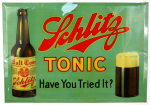 1915 Schlitz Malt Tonic Tin Over Cardboard TOC Sign Milwaukee Wisconsin