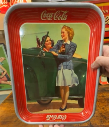 Drink Coca-Cola Two Women with Car SST Serving Tray