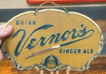 Vernor’s Ginger Ale Foil on Pressed Cardboard Sign