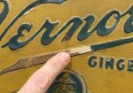 Vernor’s Ginger Ale Foil on Pressed Cardboard Sign