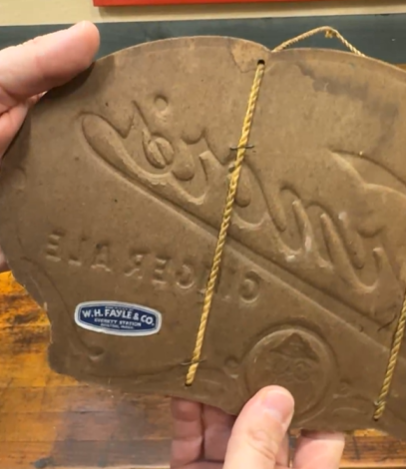 Vernor’s Ginger Ale Foil on Pressed Cardboard Sign