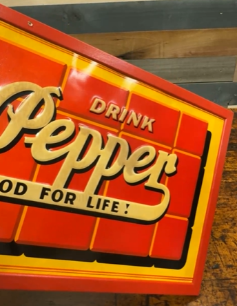 Dr. Pepper 10-2-4 Good for Life Red Brick Embossed SST Sign