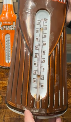 Orange Crush Die Cut Bottle-Shaped SST Tube Thermometer – Brown