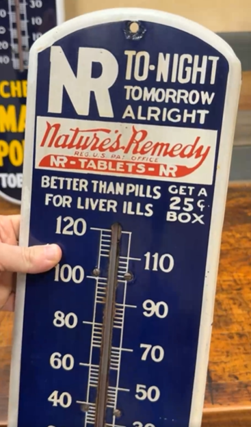 Nature’s Remedy NR To-Night Liver Ills SSP Tube Thermometer