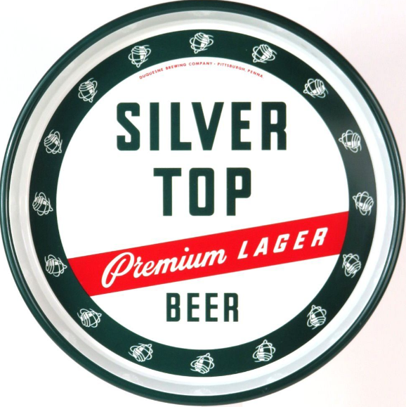 1949 Silver Top Beer 13 inch Serving Tray Pittsburgh Pennsylvania