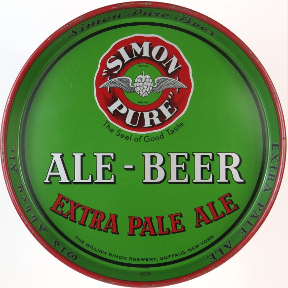1940 Simon Pure Extra Pale Ale 12 inch Serving Tray Buffalo New York