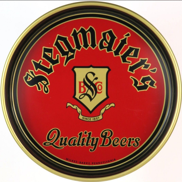 1942 Stegmaier’s Quality Beers 13 inch Serving Tray Wilkes-Barre Pennsylvania
