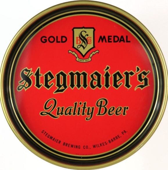 1948 Stegmaier’s Quality Beer 13 inch Serving Tray Wilkes-Barre Pennsylvania