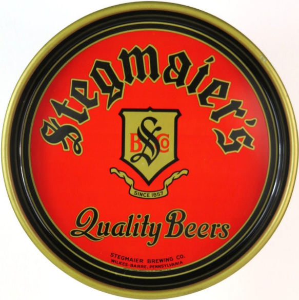 1944 Stegmaier’s Quality Beers 13 inch Serving Tray Wilkes-Barre Pennsylvania