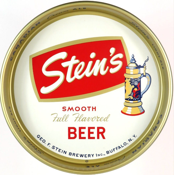 1953 Stein’s Smooth Full Flavored Beer 13 inch Serving Tray Buffalo New York
