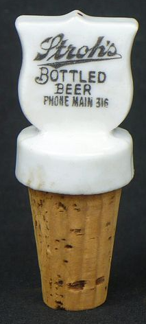 1910 Stroh’s Bottled Beer/Malt Extract Bottle resealer Detroit Michigan