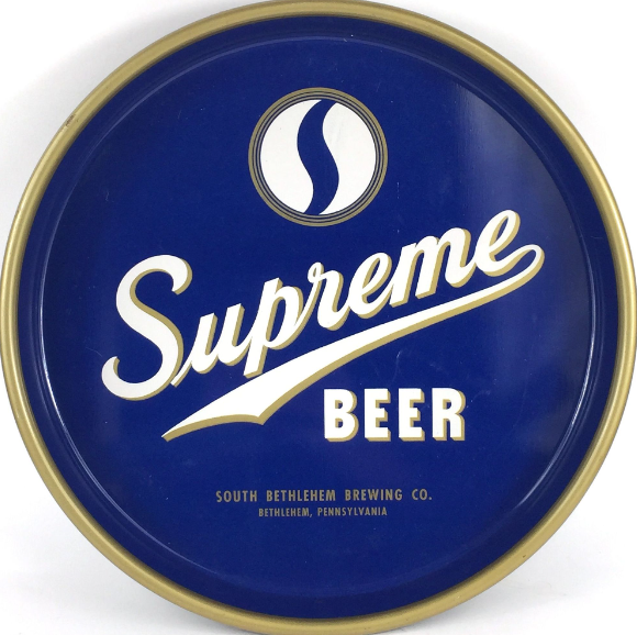 1946 Supreme Beer 13 inch Serving Tray Bethlehem Pennsylvania