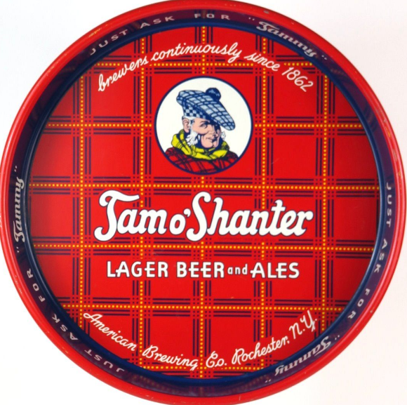 1938 Tam o’ Shanter Lager Beer and Ales 13 inch Serving Tray Rochester New York