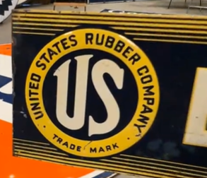 United States Rubber Company Batteries SST Embossed Sign