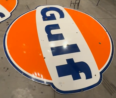 Gulf Gasoline Dog Ears 6′ SSP Pole Sign