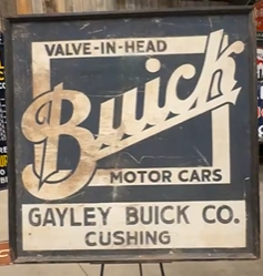 Buick Motor Cars Valve-In-Head Gayley Cushing Oklahoma Smaltz Sign