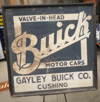 Buick Motor Cars Valve-In-Head Gayley Cushing Oklahoma Smaltz Sign