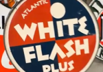 Atlantic White Flash Plus Gasoline DST Lollipop Sign