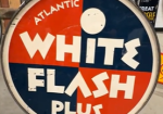 Atlantic White Flash Plus Gasoline DST Lollipop Sign