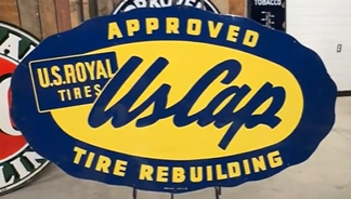 U.S. Royal Tires UsCap Approved Tuire Rebuilding SST Scalloped Edge Sign