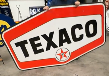 Texaco White T Tomahawk 7 Foot DSP Sign