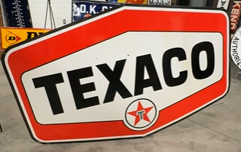 Texaco White T Tomahawk 7 Foot DSP Sign