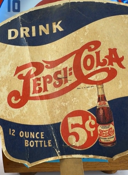 Drink Pepsi-Cola 5 Cents 12 Ounce Bottle Cardboard Fan