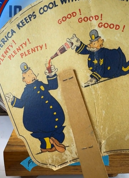 Drink Pepsi-Cola 5 Cents 12 Ounce Bottle Cardboard Fan