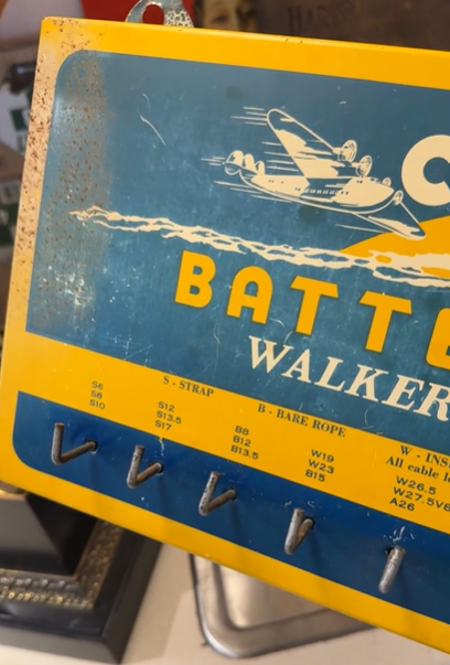 Clipper Battery Cables Display SST Sign with Hooks