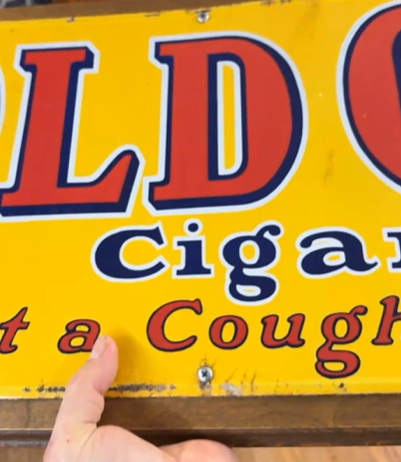 Old Gold Cigarettes Not a Cough in a Carload SSP Sign