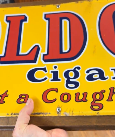 Old Gold Cigarettes Not a Cough in a Carload SSP Sign