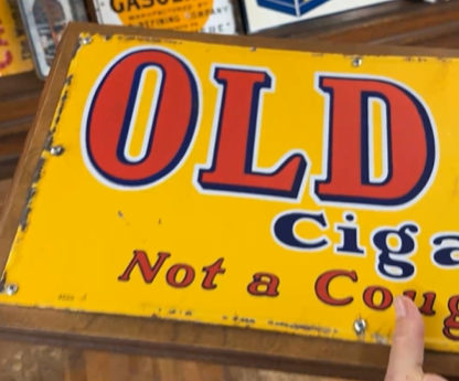 Old Gold Cigarettes Not a Cough in a Carload SSP Sign