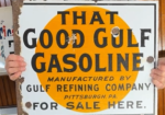 That Good Gulf Gasoline Pittsburgh PA DSP Flange Sign