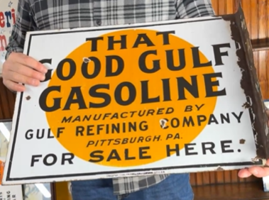 That Good Gulf Gasoline Pittsburgh PA DSP Flange Sign