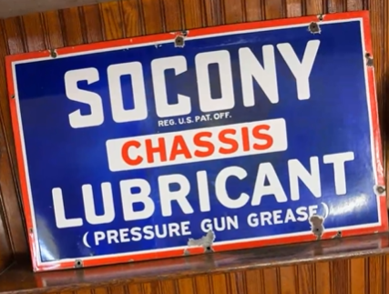 Socony Chassis Lubricant SSP Sign