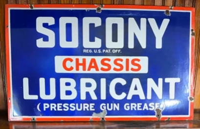 Socony Chassis Lubricant SSP Sign