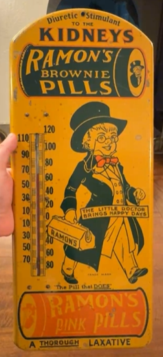 Ramon’s Brownie Pills Diuretic Stimulant to the Kidneys SST Tube Thermometer