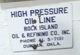 Rock Island Oil & Refining High Pressure Oil Line SSP Sign Oklahoma