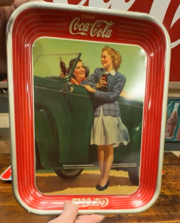 Coca-Cola Two Women and Car SST Tray
